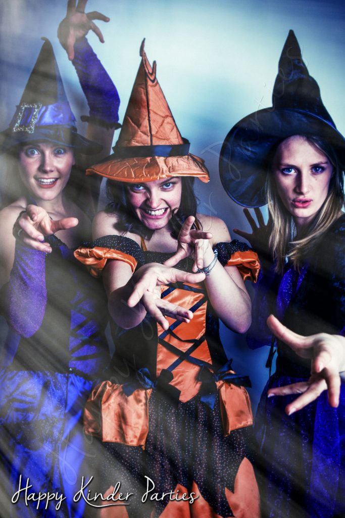 Happy Kinder Parties - Children's Party Entertainers Trio Witches Costume